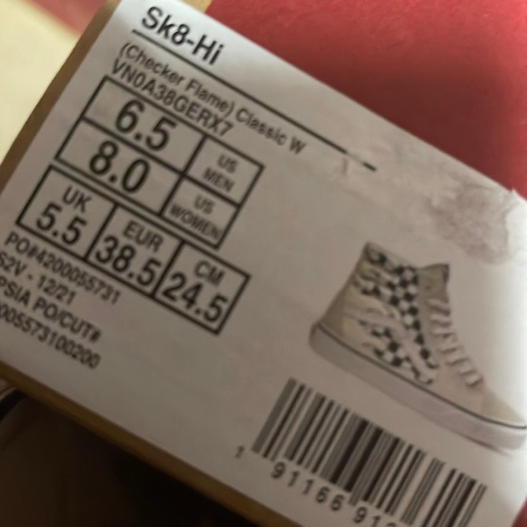 Vans Sk8-Hi Checker Flame Classic White Mens - Picture 15 of 16